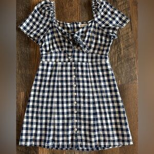 Madewell Navy Checkered Dress